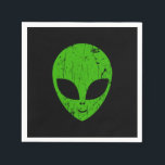 Alien Green Head ufo Science Fiction Extraterrestl Serviette<br><div class="desc">Alien grüner Kopf ufo Science Fiction extrarestrisches Grunge Lächeln Gesicht</div>