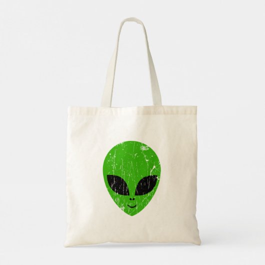 Alien Green Head ufo Science Fiction Extraterrestl Tragetasche (Rückseite)