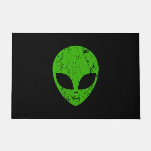 alien green head ufo science fiction extraterrestr fußmatte (Vorderseite)