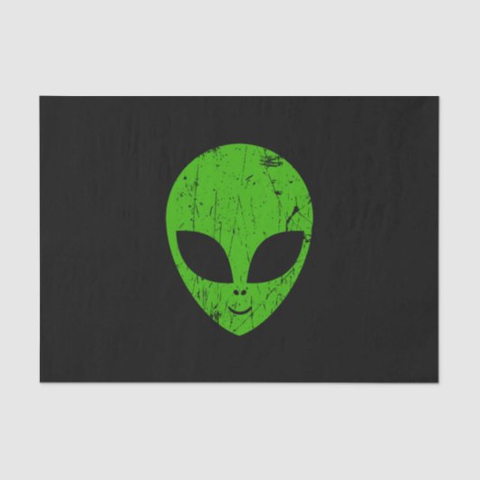 alien green head ufo science fiction extraterrestr seidenpapier (Vorderseite)