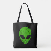 alien green head ufo science fiction extraterrestr tasche (Rückseite)