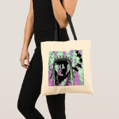 Alien Green, Indian Bag Tragetasche (Vorderseite (Produkt))