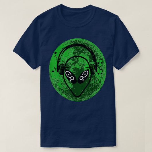 Alien Green Moon Music T-Shirt (Design vorne)