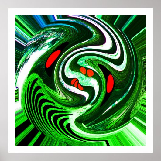 Alien Green Planet Art Poster (Vorne)