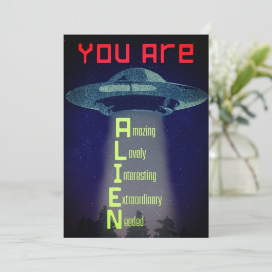 Alien Greetings Feiertagskarte (Stehend Vorderseite)