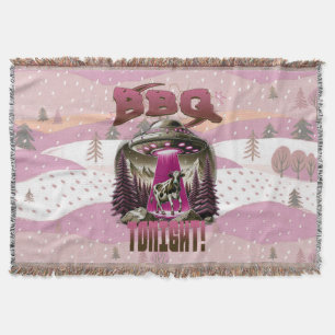 Alien GRILLEN Cow Abduction Joke Decke