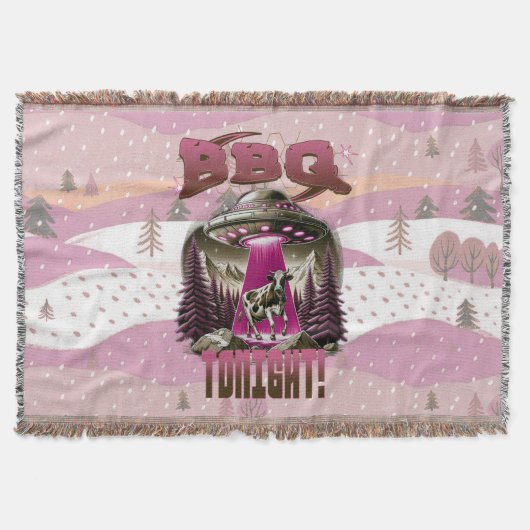 Alien GRILLEN Cow Abduction Joke Decke (Vorderseite)