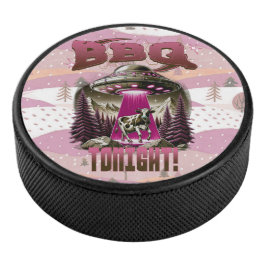 Alien GRILLEN Cow Abduction Joke Eishockey Puck