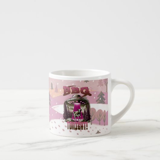 Alien GRILLEN Cow Abduction Joke Espressotasse (Rechts)