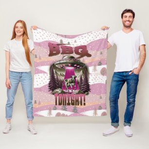 Alien GRILLEN Cow Abduction Joke Fleecedecke
