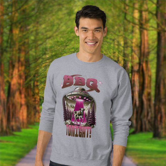Alien GRILLEN Cow Abduction Joke Sweatshirt