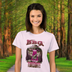 Alien GRILLEN Cow Abduction Joke T-Shirt