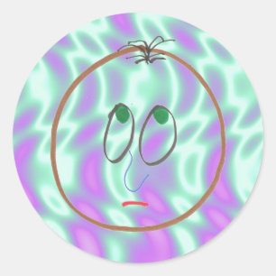 Alien Grün, Lustige Gesichter Aufkleber