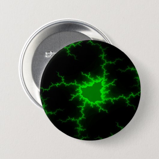 Alien Grüne Blitze in Pitch Black Button (Vorne & Hinten)