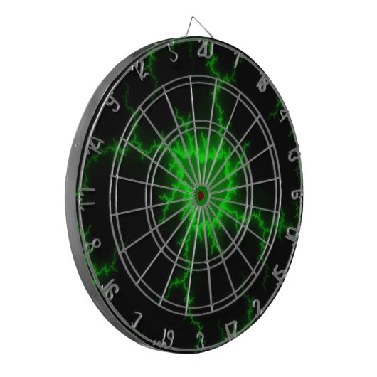 Alien Grüne Blitze in Pitch Black Dartscheibe (Vorderseite Links)