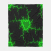 Alien Grüne Blitze in Pitch Black Fleecedecke (Vorderseite)