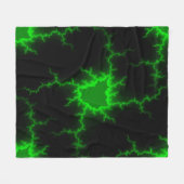 Alien Grüne Blitze in Pitch Black Fleecedecke (Vorderseite (Horizontal))