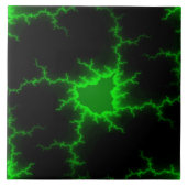 Alien Grüne Blitze in Pitch Black Fliese (Vorderseite)