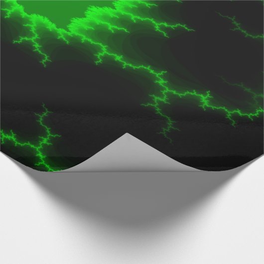 Alien Grüne Blitze in Pitch Black Geschenkpapier (Ecke)