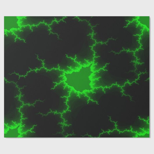 Alien Grüne Blitze in Pitch Black Geschenkpapier (Flach)