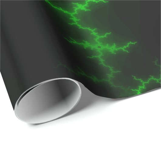 Alien Grüne Blitze in Pitch Black Geschenkpapier (Rolleneckpunkt)