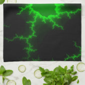 Alien Grüne Blitze in Pitch Black Geschirrtuch (Gefaltet)