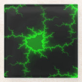 Alien Grüne Blitze in Pitch Black Glasuntersetzer (Vorderseite)