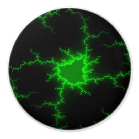 Alien Grüne Blitze in Pitch Black Keramikknauf (Vorderseite)