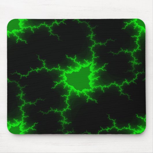 Alien Grüne Blitze in Pitch Black Mousepad (Vorne)