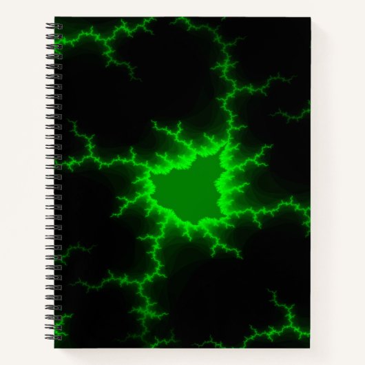 Alien Grüne Blitze in Pitch Black Notizblock (Vorderseite)