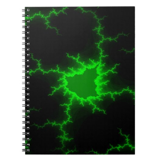 Alien Grüne Blitze in Pitch Black Notizblock (Vorderseite)