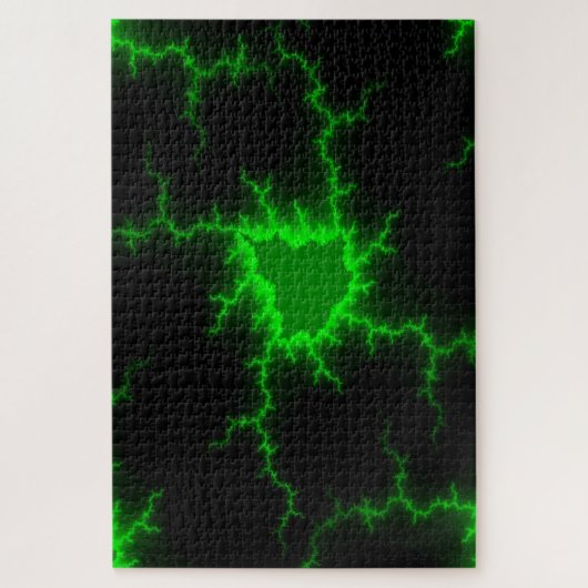 Alien Grüne Blitze in Pitch Black Puzzle (Vertikal)