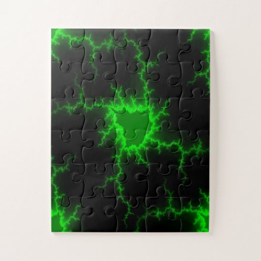 Alien Grüne Blitze in Pitch Black Puzzle (Vertikal)
