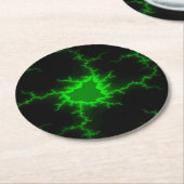 Alien Grüne Blitze in Pitch Black Runder Pappuntersetzer (Angewinkelt)