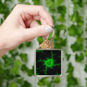 Alien Grüne Blitze in Pitch Black Schlüsselanhänger (Hand)