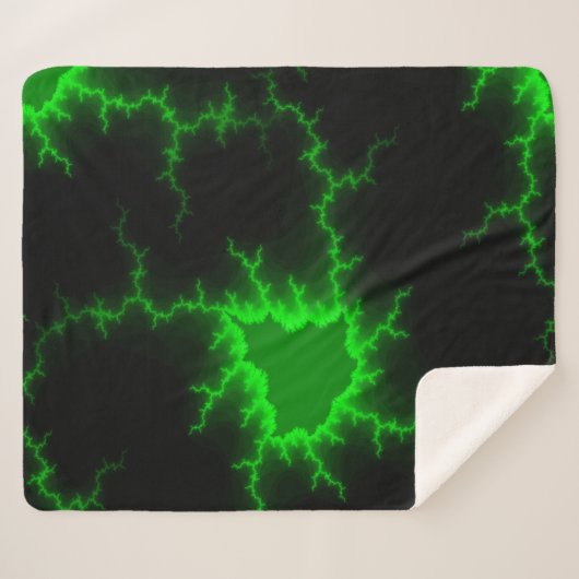 Alien Grüne Blitze in Pitch Black Sherpadecke (Vorderseite (Horizontal))