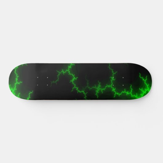 Alien Grüne Blitze in Pitch Black Skateboard (Horizontal)