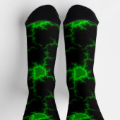Alien Grüne Blitze in Pitch Black Socken (Oben)