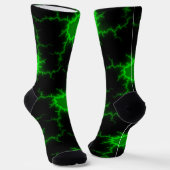 Alien Grüne Blitze in Pitch Black Socken (Gewinkelt)