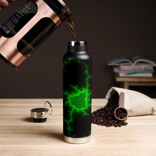 Alien Grüne Blitze in Pitch Black Trinkflasche (Kaffee)