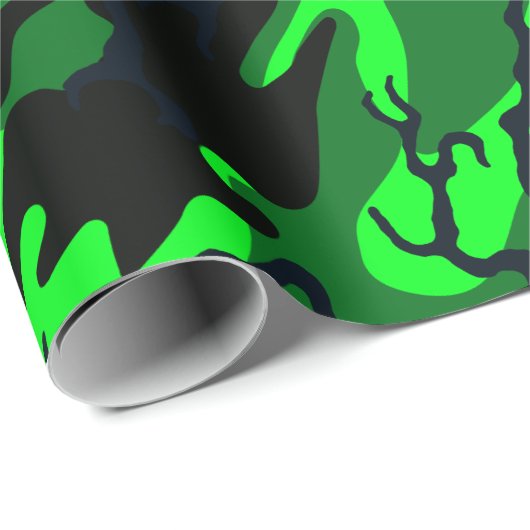 Alien-grüne Camouflage Geschenkpapier (Rolleneckpunkt)