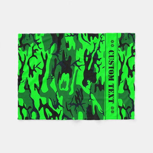 Alien Grüne Camouflage mit benutzerdefiniertem Tex Fleecedecke (Vorderseite (Horizontal))