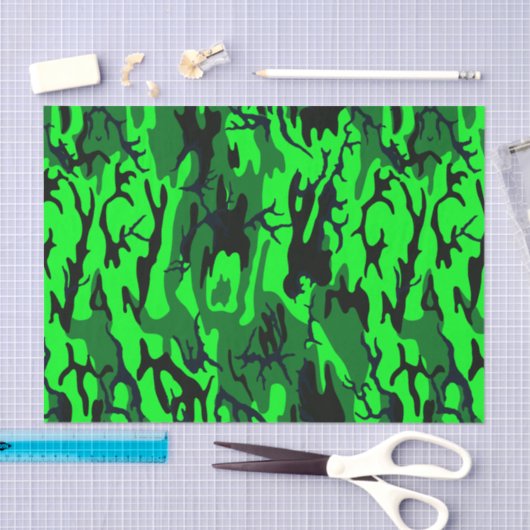 Alien-grüne Camouflage Seidenpapier (Handwerk)