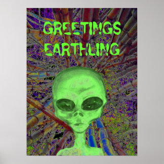 Alien Gruß Poster