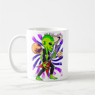 Alien Guitarist Playing Electric Guitar Ufo Rock M Kaffeetasse
