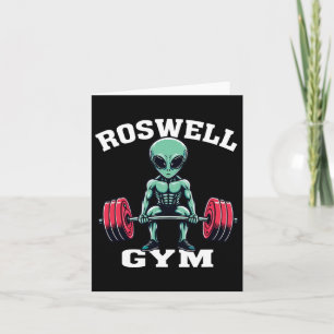 Alien Gym Funny Ufo Roswell Bodybuilding Fitness Karte