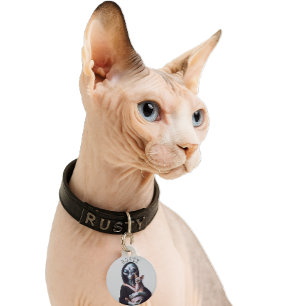 Alien Hairless Sphynx Cat Individuelle Name Pet ID Haustiermarke