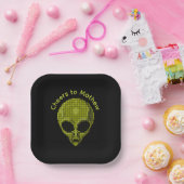 Alien-Halftone-Geschenktüte mit individuellem Text Pappteller (Party)