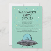 Alien Halloween Costume Party | Kinderspielspass Einladung (Rückseite)