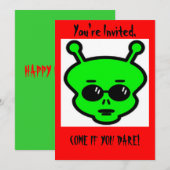 Alien Halloween Einladung (Vorne/Hinten)